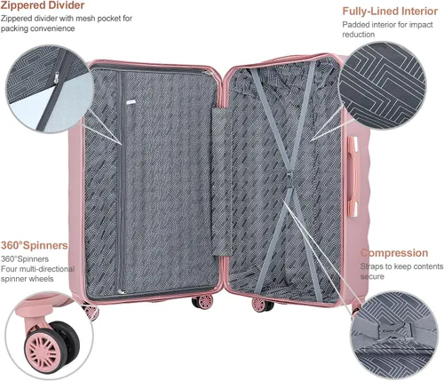 Miniatura 3 de PINPON Conjuntos de equipaje P518 A558 A38, Oro rosado, Conjuntos de equipaje