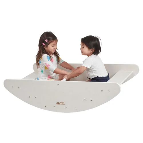 Miniatura 12 de ECR4Kids Bote Balancín y Escalones, Centro de Juegos, Acabado Lavado Blanco Blanco Cal