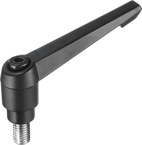 Miniatura 11 de uxcell Manija de palanca de sujeción ajustable M5 x 0.787 in óxido negro métrico acero al carbono macho roscado perillas de mano con botón