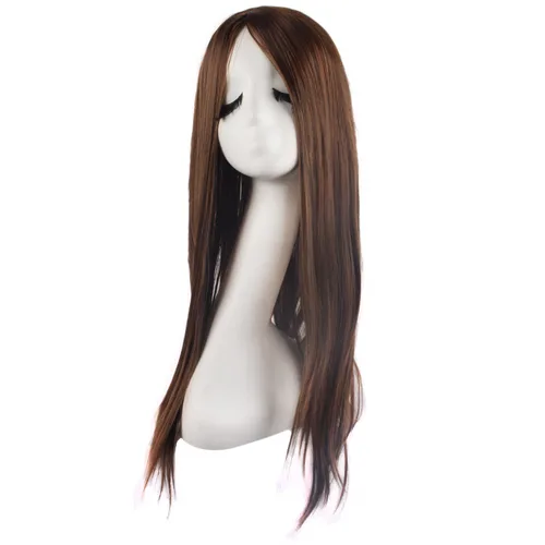 MapofBeauty - Peluca larga y lacia natural especial para mujer de 28 pulgadas/70 cm (marrón)