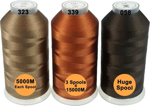 Miniatura 25 de New brothreads - 40 opciones - Varios paquetes de colores surtidos de hilo de poliéster para máquina de bordar, carrete grande de 5000 m para todas