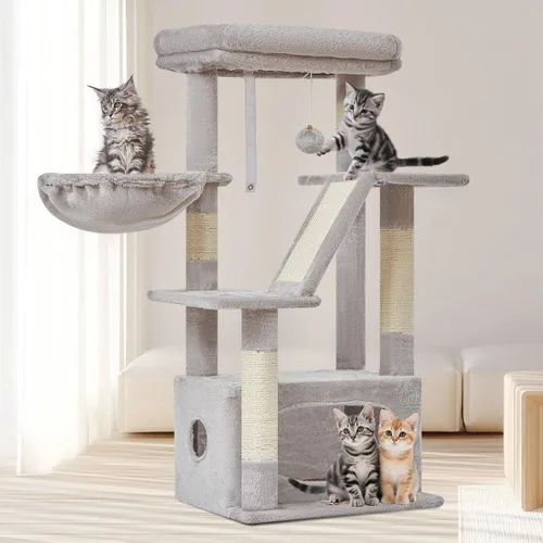 Miniatura 9 de Taoqimiao Árbol para gatos, torre para gatos de 38.5 pulgadas para gatos de interior, adecuado para gatitos con lujoso condominio para gatos