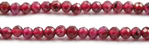 Miniatura 3 de 2 hebras de cuentas de piedra natural granate, cuentas sueltas facetadas para hacer joyas, collares, longitud de 15 pulgadas, tamaño 0.118 in