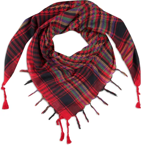 Miniatura 20 de LOVARZI Shemagh Cottons Arab Keffiyeh - Bufanda militar táctica para cabeza y cuello