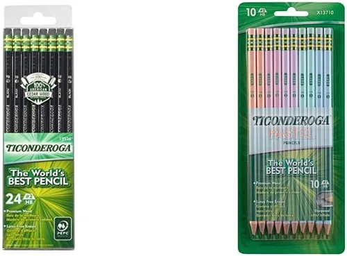 Miniatura 11 de Ticonderoga - Lápices 2 HB suave, negro Con revestimiento de madera Sin afilar Total de 24
