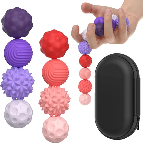 Miniatura 14 de Juguetes de Pelotas Magnéticas de Silicona Fidget, 8 Piezas con Texturas de Atracción, Pelota Sensorial Fidget con Carcasa de Silicona para Adultos