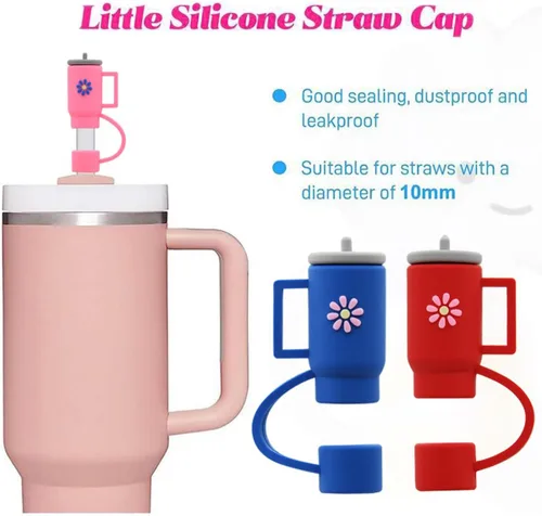 Miniatura 7 de Stanley Cup - Cubrepopote de silicona, compatible con vasos de 30 y 40 onzas, tapas de punta de popote (10 unidades)