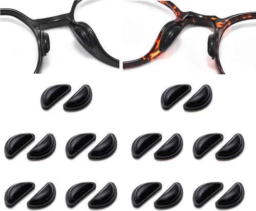 10 pares de almohadillas adhesivas antideslizantes para la nariz, almohadillas de silicona suave y pegajosa para lentes de sol, agarre para marco de