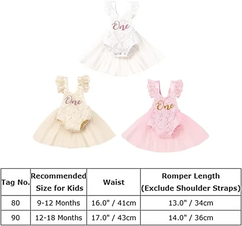 Miniatura 95 de Traje de bebé niña primer cumpleaños traje de encaje tul mameluco princesa tutú vestido de un año cumpleaños pastel Smash fotografía ropa