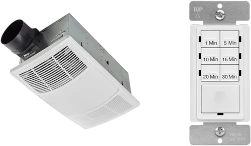 Broan-NuTone PowerHeat - Extractor de baño, calentador, luz y temporizador de cuenta regresiva Enerlites