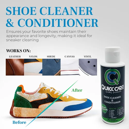 Miniatura 3 de QuickCare - Limpiador de zapatos prémium con acondicionador, cepillo y esponja, kit de limpieza definitivo para zapatos deportivos, cuero, gamuza
