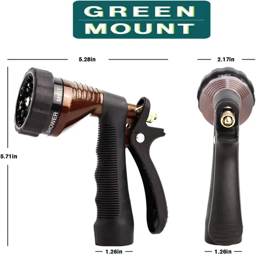 Miniatura 6 de Boquilla de pulverización para manguera de agua, hecha de metal, con salidas de pulverización ajustables, perfecta para regar plantas, lavar coches