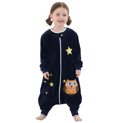 Miniatura 8 de MICHLEY Saco de dormir para bebé de manga larga con pies, manta envolvente usable de invierno para niños y niñas, Gato, 1-3 años Rosa