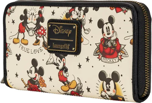 Miniatura 2 de Loungefly Disney Mickey and Minnie Mouse Tattoo Art - Cartera de piel sintética Multi