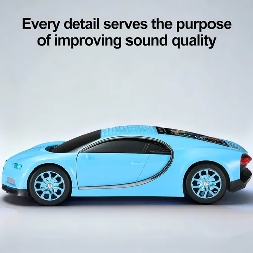 Miniatura 6 de WSTER Altavoz Bluetooth de lujo modelo de automóvil deportivo con sonido HD, emparejamiento estéreo TWS, pantalla de visualización, micrófono Azul
