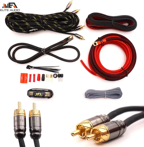 Miniatura 6 de Elite Audio EA-PROK8 + EA-PRO617 Pro Series Kit de cableado de amplificador con combo RCA de 6 canales, 1000 W de potencia máxima, 8GA, cable