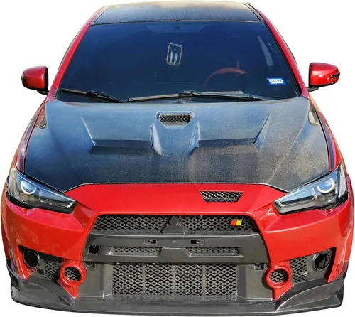 Miniatura 9 de Conversión de parachoques delantero compatible con MITSUBISHI LANCER 2008-2015, kit de carrocería de conversión de cubierta de parachoques negro PP
