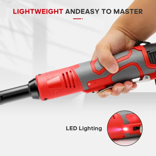 Miniatura 8 de FAHKNS Llave de trinquete inalámbrica extendida de 18 V, juego de llaves eléctricas 3/8 de 45 ft-lbs (60 N.m) 400 RPM de potencia, 2