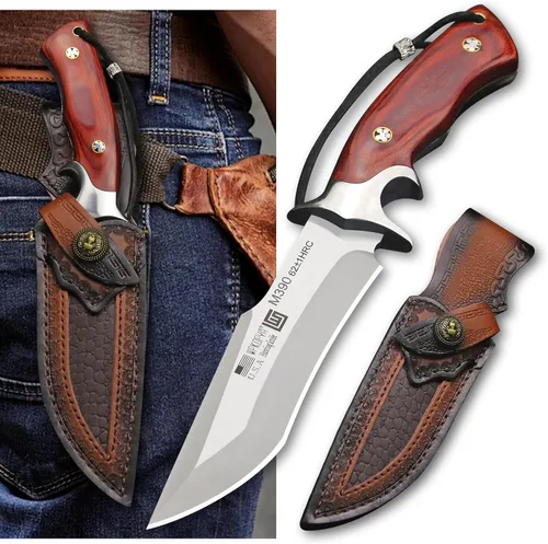 WPKOPYA WZD-006 Cuchillo de caza fijo con cuchillo táctico de vaina, adecuado para caza en la selva, senderismo, pesca, rescate y autodefensa, EDC
