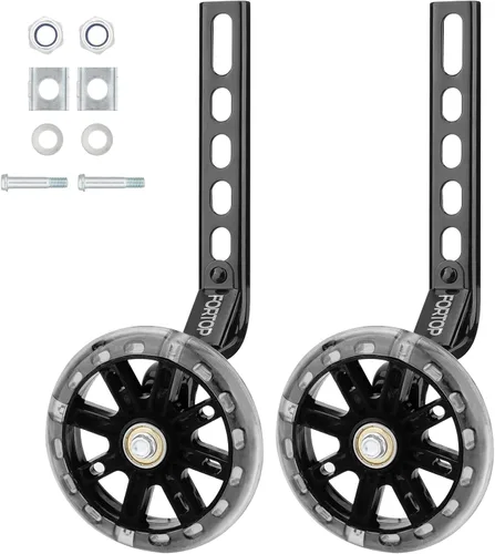 Miniatura 13 de Ruedas de entrenamiento para bicicleta, par de ruedas traseras resistentes con estabilizadores, kit montado para niños y niñas, bicicletas de una