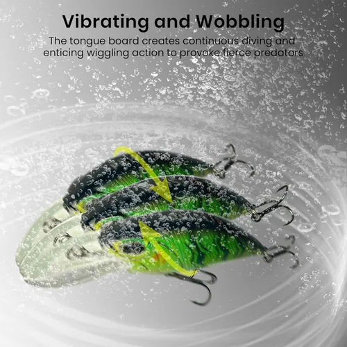 Miniatura 4 de Pristis Lifelike Fishing Plugs for Bass Muskie Walleye, Slow Sinking Swimbaits for Saltwater Freshwater, Shallow Deep Diving Crank Hard Baits Lure