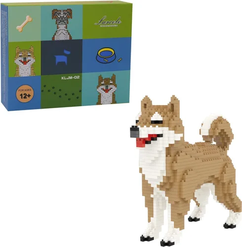 Miniatura 17 de Larcele Juego de Bloques de Construcción de Perro Micro, Kit de Ladrillos de Juguete de Construcción Mini para Mascotas, 950 Piezas KLJM-02