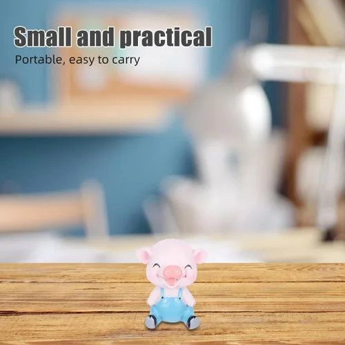 Miniatura 9 de EXCEART Adorno de cerdo con forma de cabeza de bobblehead, decoración de cerdito tembloroso para tablero de instrumentos de automóvil, escritorio