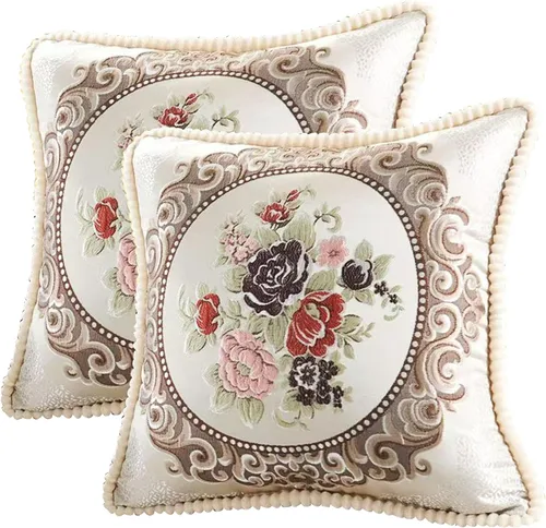 Miniatura 15 de SZHELEJIAM Juego de 2 fundas de almohada con volantes de 12 x 20 pulgadas, fundas de cojín decorativas de felpilla suave jacquard para sofá