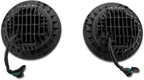 Miniatura 3 de Axial Faros delanteros LED Halo con señales direccionales DRL y ámbar; carcasa negra; lente transparente compatible con Jeep Wrangler TJ y JK 97-18