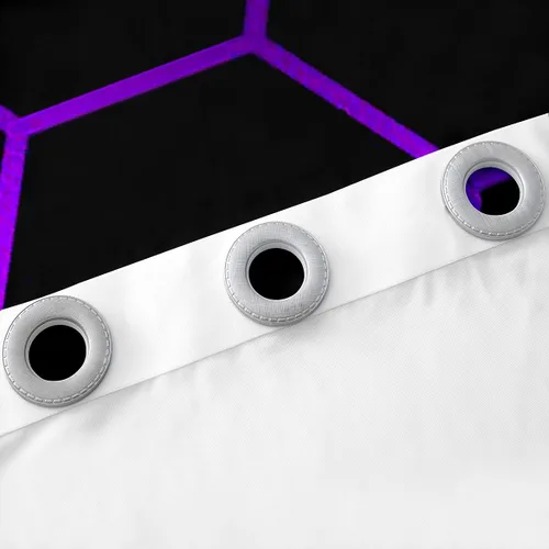 Miniatura 15 de Feelyou - Cortinas de ventana en forma de panal, tema geométrico hexagonal con luces de neón verdes, para chicos adolescentes y hombres, elegante