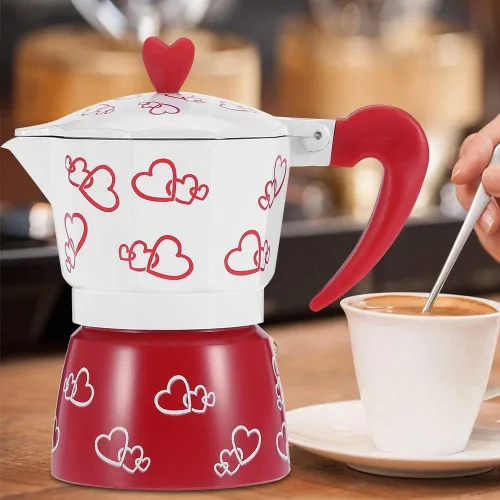 Miniatura 6 de Fdit Cafetera espresso de aluminio para uso en la oficina en casa, cafetera doméstica (L)
