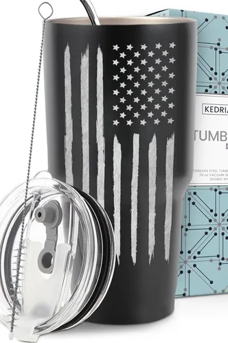 Vaso con la bandera estadounidense de 30 onzas, taza de viaje patriótica para hombres, la mejor taza de café patriótica para él, regalos únicos y