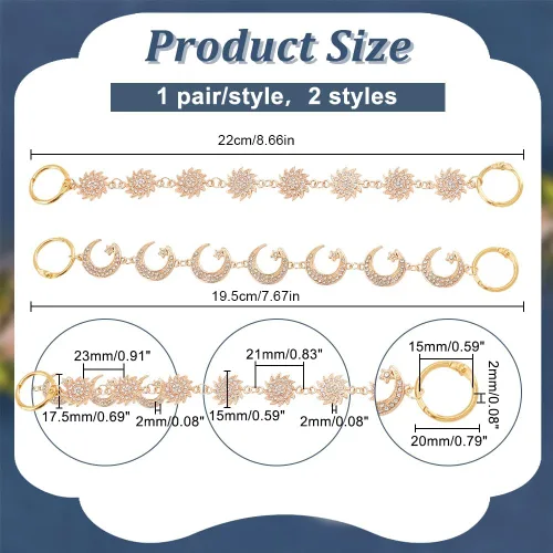 Miniatura 2 de PH PandaHall Cadenas decorativas, cadenas de zapatos punk con dijes colgantes, cadena de joyería