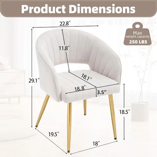 Miniatura 41 de ABET Silla de escritorio con ruedas, silla de oficina en casa de terciopelo, silla giratoria con base dorada, sillas acentuadas modernas tapizadas