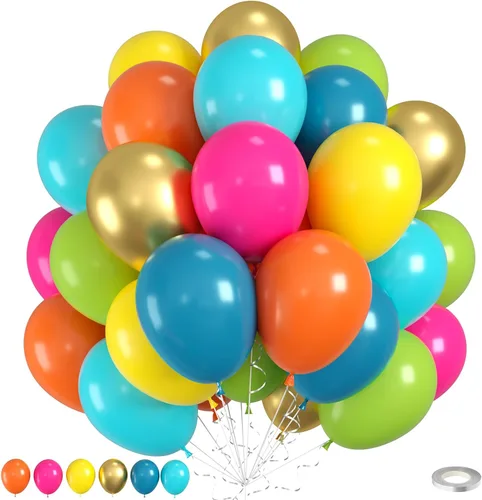 Miniatura 16 de Globos Rojos Negros Amarillos, 60pcs Globos Negros Borgoña Dorados, Globos Amarillos Granate Globos Rojos Negros Dorados con Confeti Para Cumpleaños