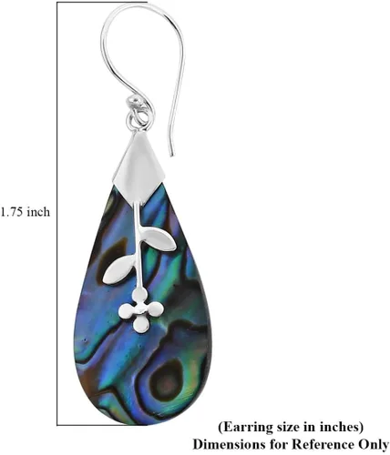 Miniatura 5 de Compra pendientes de plata de ley 925 con concha de abulón LC, aretes colgantes para mujer, regalos para mujeres