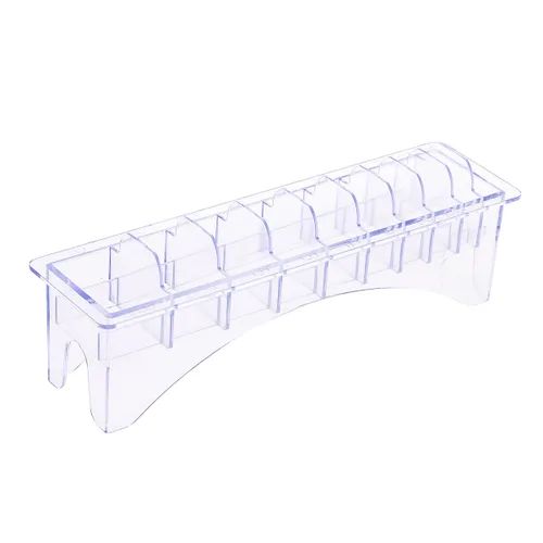 Miniatura 8 de Estuche organizador rectangular para cortar el cabello, peine guía de plástico, caja de almacenamiento de 10 bloques, herramientas universales