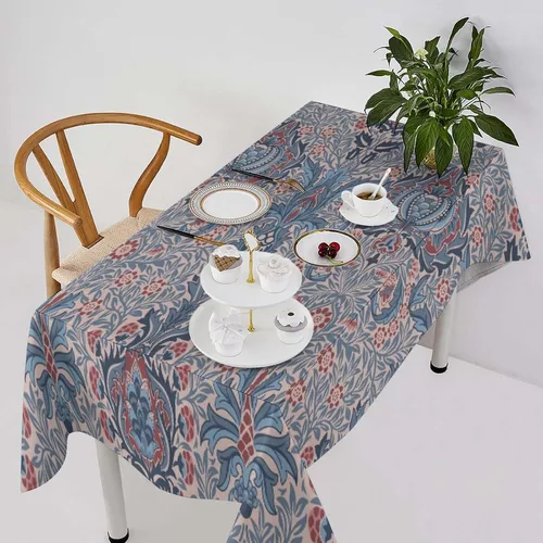 Miniatura 39 de Mantel de Mesa William Morris, Diseño Original William Morris Rústico de Granja Familiar con Estampado Étnico Mínimo para Decoración de Fiesta