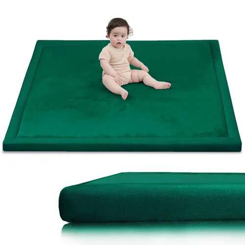 Miniatura 31 de Huloo Sleep Alfombra de juego para bebé para piso, 47 x 47 pulgadas (beige)