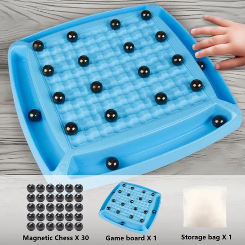 Miniatura 2 de Juego de ajedrez magnético, Sank Magnetismo Versus Ajedrez, Divertido juego de mesa magnético de piedras para la familia, con 40 piezas de piedras