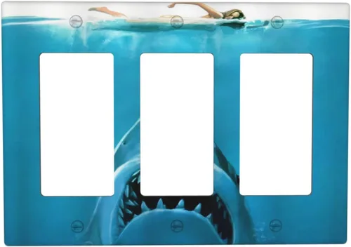 Miniatura 81 de Divertidas Cubiertas de Interruptor de Luz de Tiburón Azul del Océano Mujer Nadando 1 Gang Placa de Pared de Palanca Individual Cubierta Decorativa