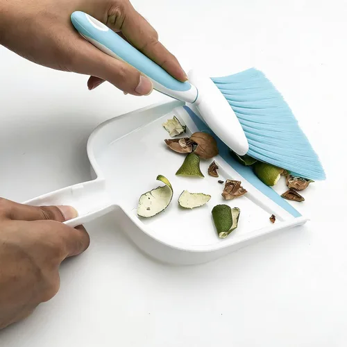 Miniatura 2 de Escoba recogedor cepillo pequeño cacerola: escoba pequeña y recogedor Juego de mini recogedor y cepillo para escritorio, hogar, tienda de campaña