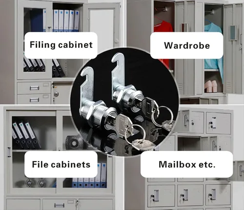 Miniatura 7 de Caja de herramientas tubular general para gabinete, buzones pequeños, cerradura de leva, cerradura de pecho de 3/4 pulgadas y llave, cajones