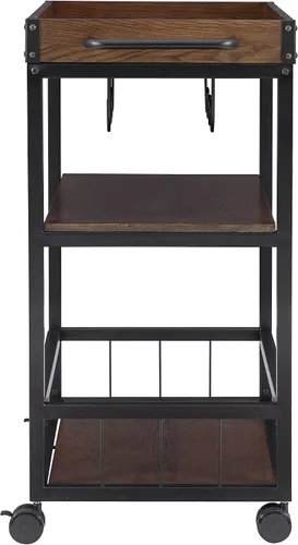 Miniatura 9 de Carrito de cocina portable Linon Austin., Madera, Negro