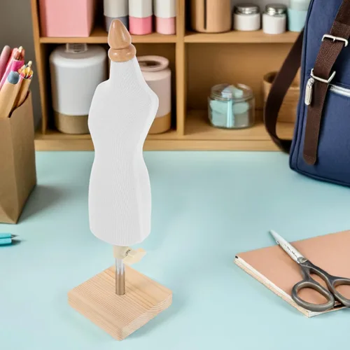 Miniatura 6 de Sewing Mannequin Dress Form with Wooden Adjustable Stand for Beginners Fashion Design and Doll Clothes Making Practice