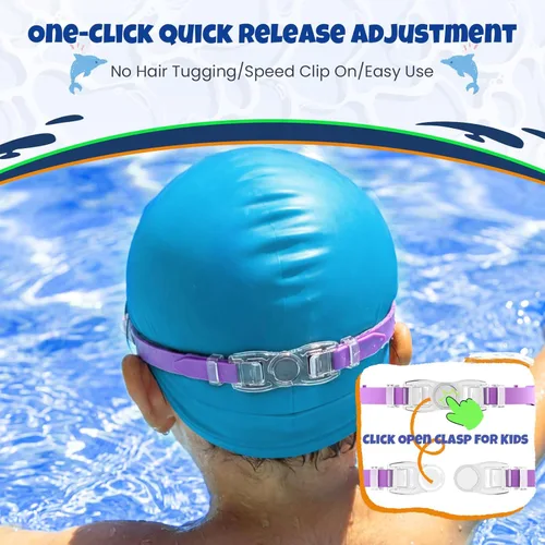 Miniatura 6 de Gafas de natación para niños, gafas de natación para niños, 3 unidades de gafas de natación de agua para niños y niñas, antivaho UV400