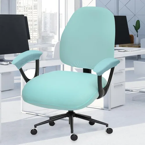 Miniatura 42 de Fundas elásticas para asiento de silla de oficina de escritorio - Funda universal de spandex para silla de computadora - Fundas removibles lavables