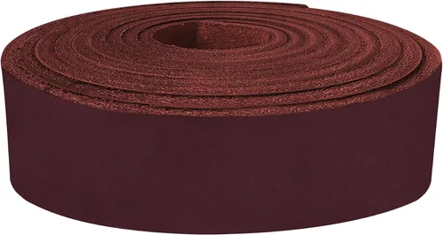 ELW 9-10 oz (0.142-0.157 in) Latigo Cinturón de cuero Grado Correas y tiras | Tamaño: 1.25"x72" (3.2x183cm) | Borgoña | Cuero de vaca de grano