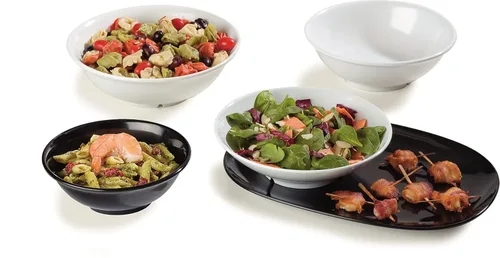 Miniatura 8 de Carlisle FoodService Products Cuenco de plástico reutilizable con pies para el hogar y el restaurante, melamina, 36 onzas, blanco, (paquete de 12)