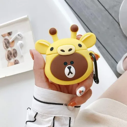 Miniatura 12 de Funda de silicona para Airpods de 1/2 ganchos con anillo de agarre, bonita funda de diseño de dibujos animados 3D, fundas divertidas y elegantes